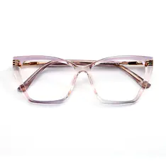Geometric Transparent Gray Eyeglasses
