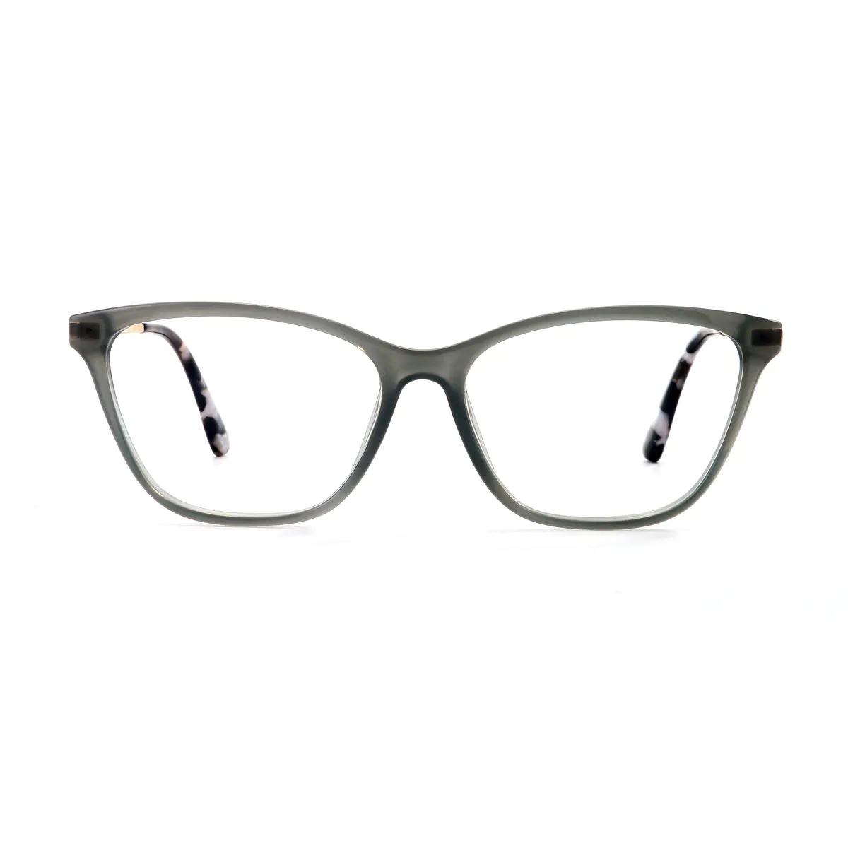 Oval Transparent Gray Eyeglasses