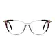 Oval Transparent Gray Eyeglasses