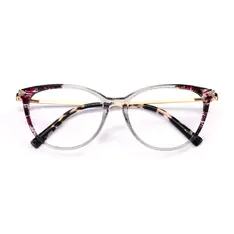 Cat-eye Transparent Gray Eyeglasses