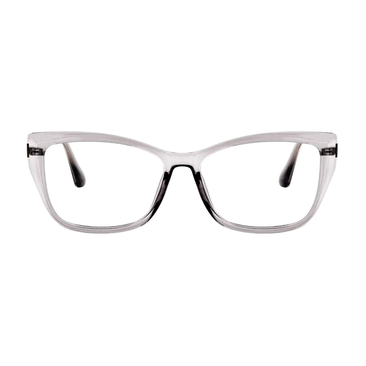 Square Transparent Gray Eyeglasses