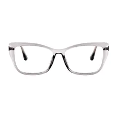 Square Transparent Gray Eyeglasses