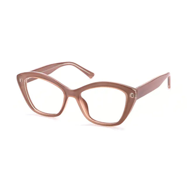 Geometric Light Brown Eyeglasses