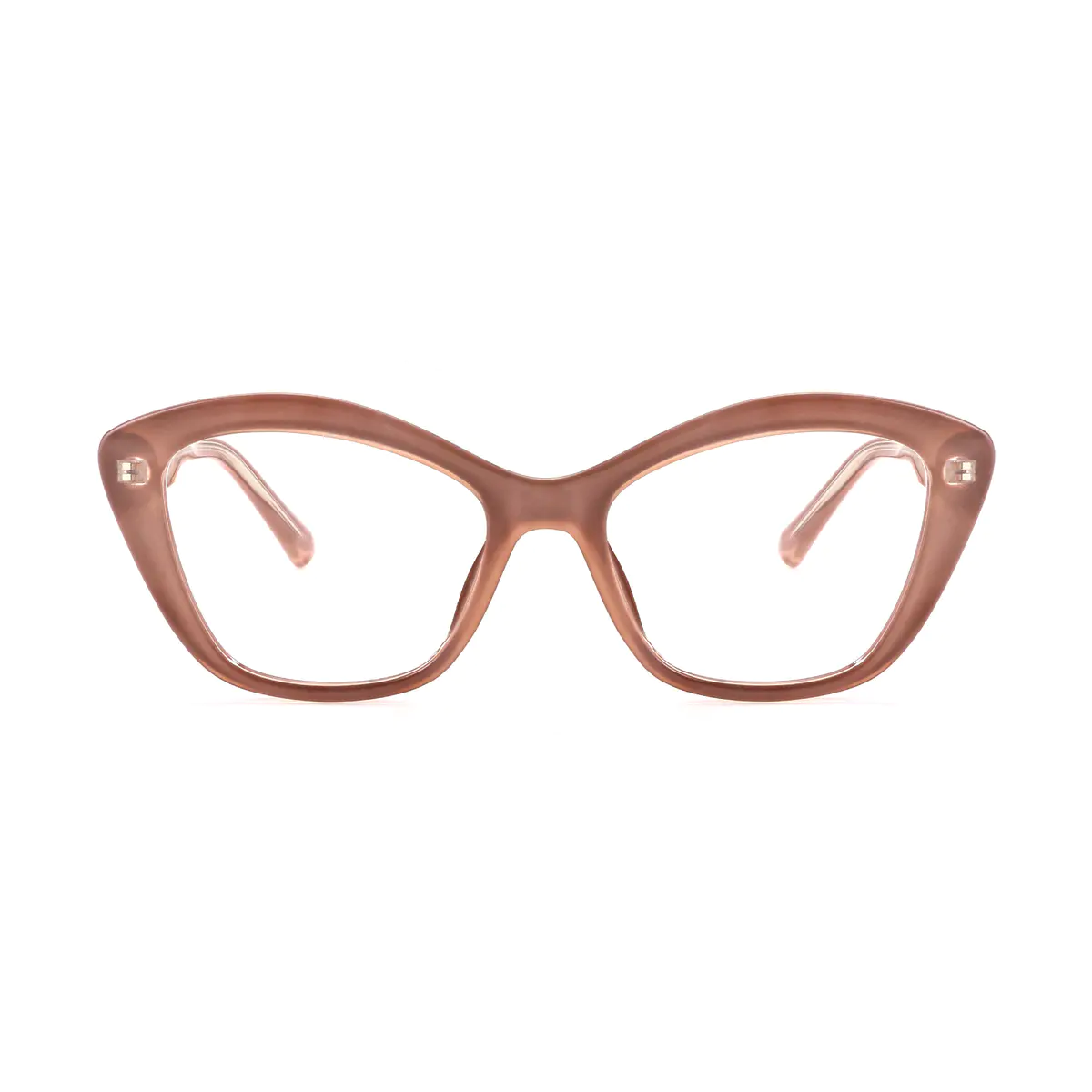 Geometric Light Brown Eyeglasses