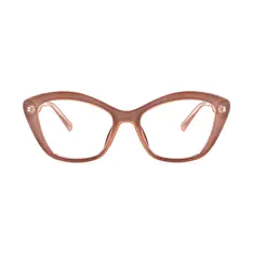 Geometric Light Brown Eyeglasses
