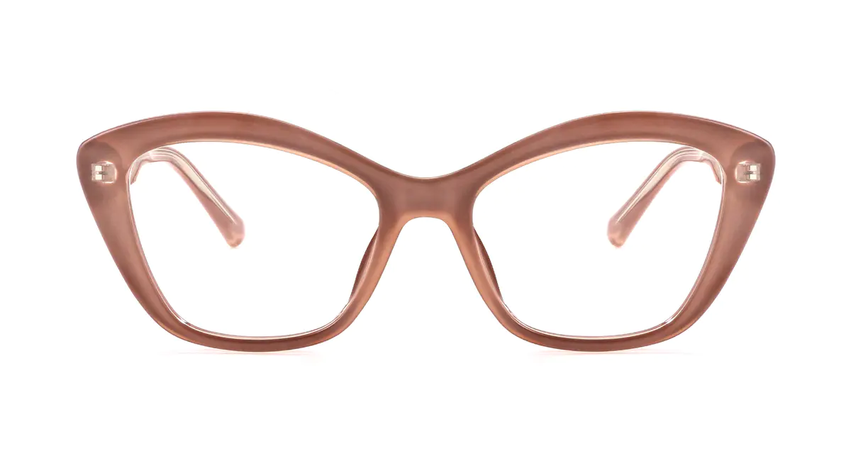 Geometric Light Brown Eyeglasses