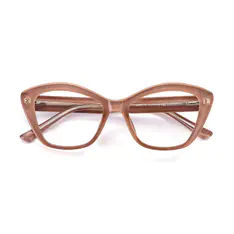 Geometric Light Brown Eyeglasses