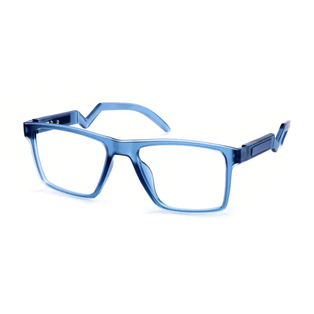 Rectangle Transparent Blue Sport Eyeglasses