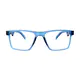 Rectangle Transparent Blue Sport Eyeglasses