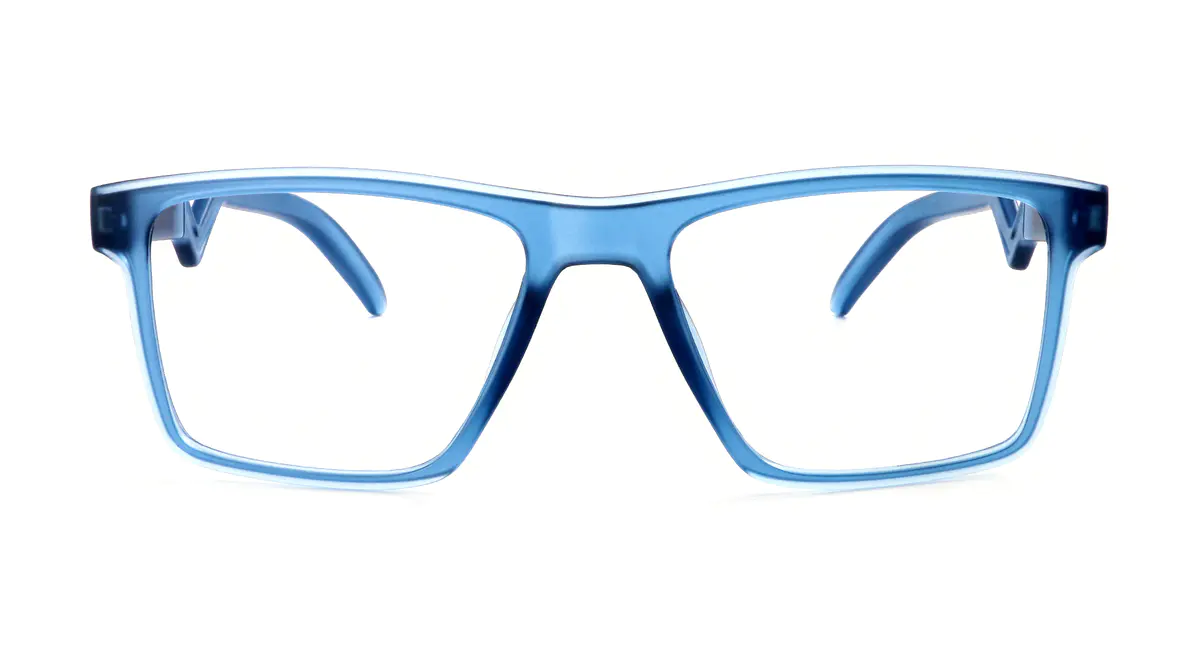Rectangle Transparent Blue Sport Eyeglasses