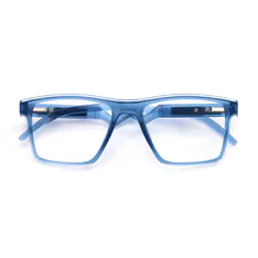 Rectangle Transparent Blue Sport Eyeglasses