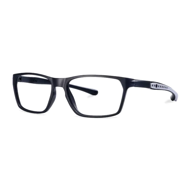 Rectangle Matte Black Sport Eyeglasses