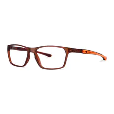Rectangle Transparent Brown Sport Eyeglasses