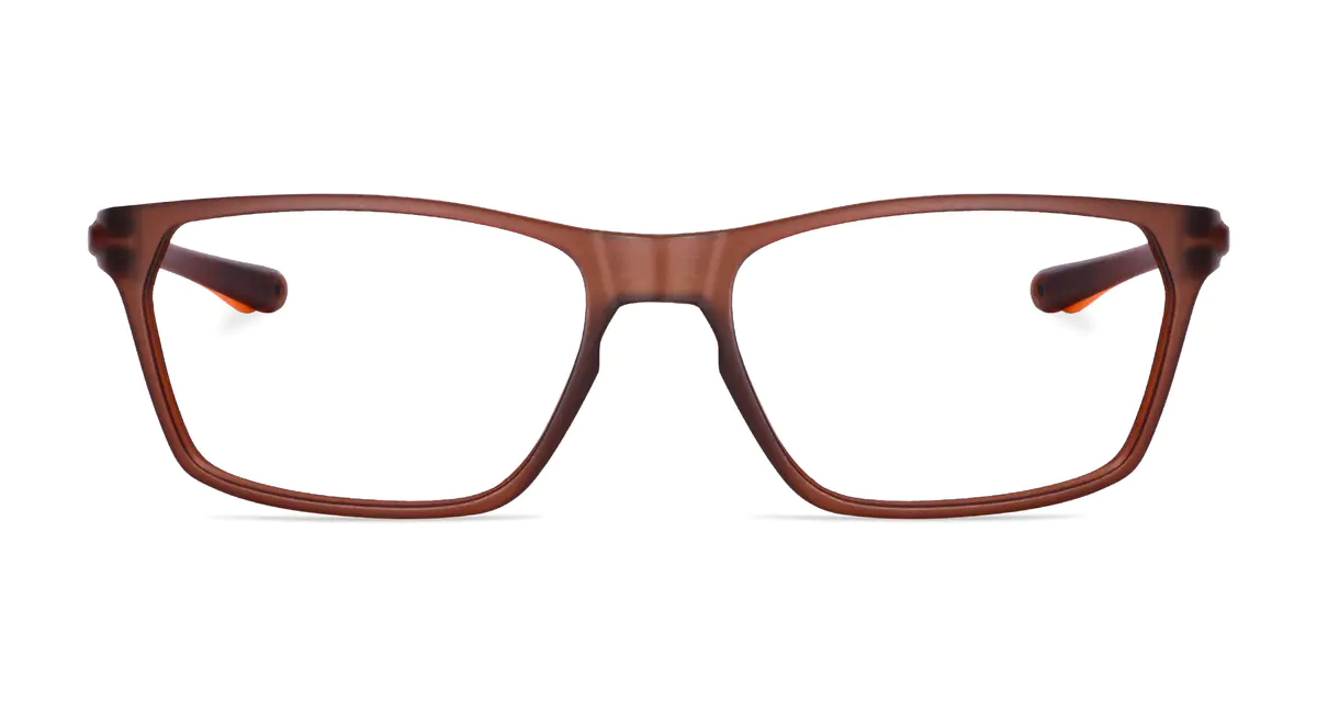 Rectangle Transparent Brown Sport Eyeglasses