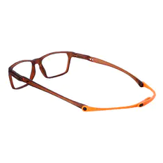 Rectangle Transparent Brown Sport Eyeglasses