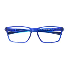 Rectangle Transparent Blue Sport Eyeglasses