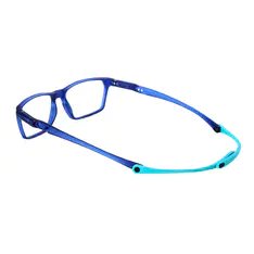 Rectangle Transparent Blue Sport Eyeglasses