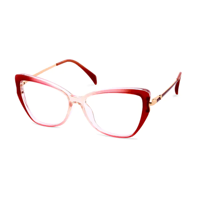 Cat-eye Gradient Red Eyeglasses