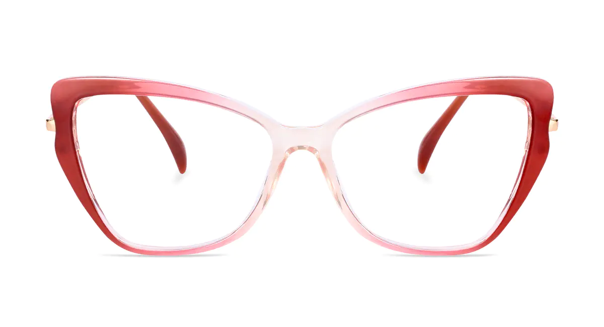 Cat-eye Gradient Red Eyeglasses
