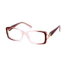 Rectangle Transparent Brown Eyeglasses