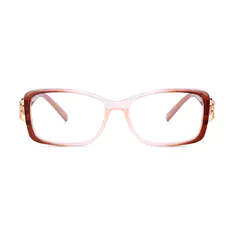 Rectangle Transparent Brown Eyeglasses