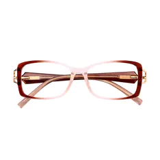 Rectangle Transparent Brown Eyeglasses