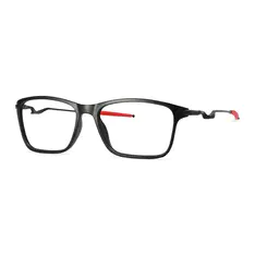 Rectangle Matte Black/Red Sport Eyeglasses