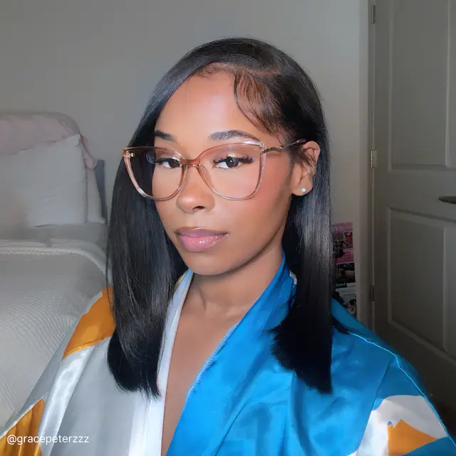 Oval Transparent Orange Eyeglasses