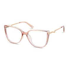 Oval Transparent Orange Eyeglasses