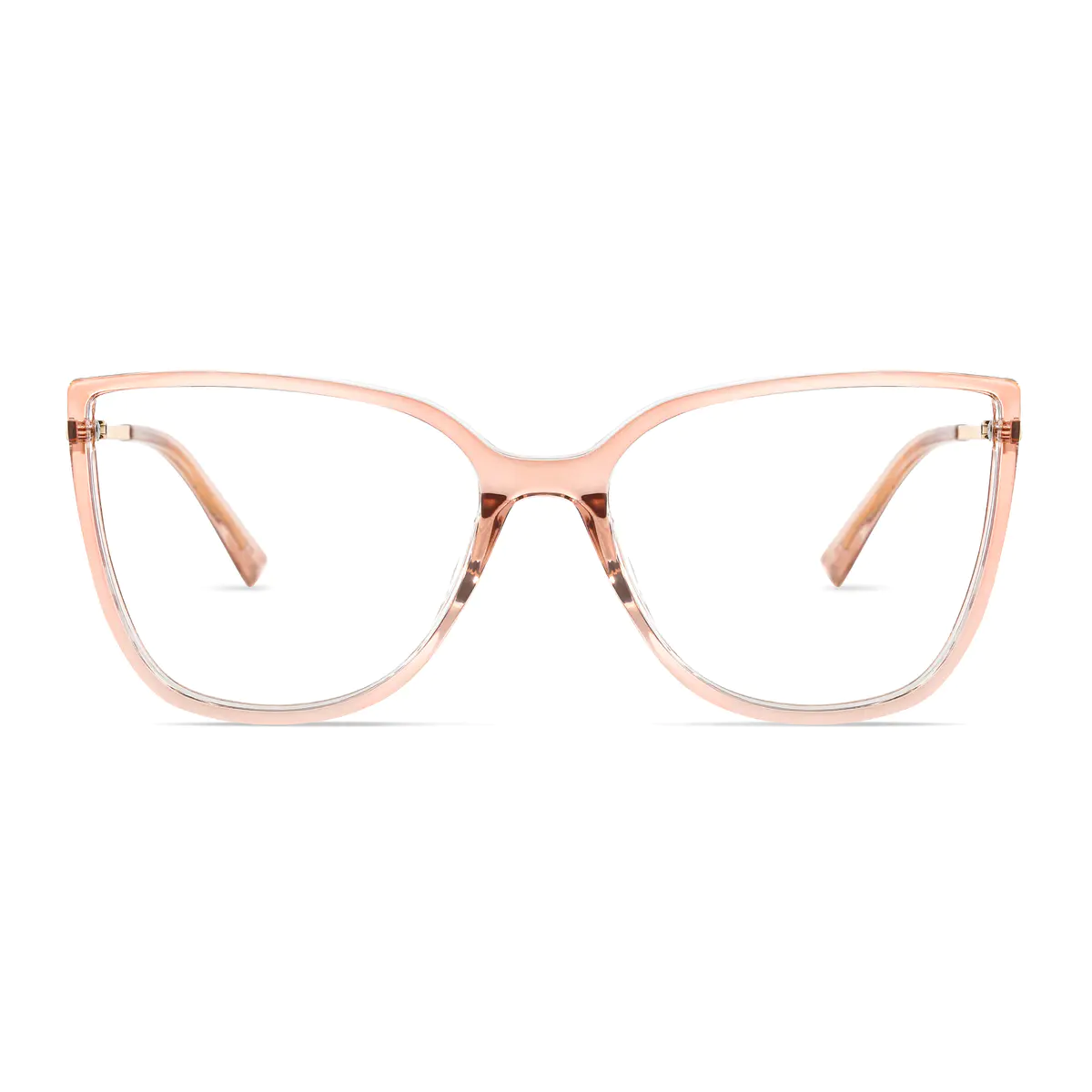 Oval Transparent Orange Eyeglasses