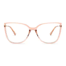 Oval Transparent Orange Eyeglasses
