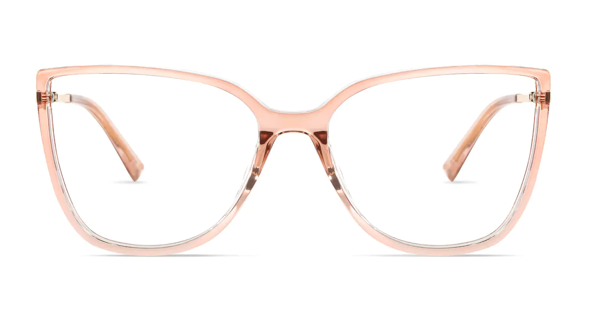Oval Transparent Orange Eyeglasses