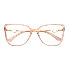 Oval Transparent Orange Eyeglasses