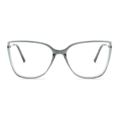 Oval Transparent Green Eyeglasses
