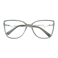 Oval Transparent Green Eyeglasses