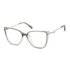 Oval Transparent Gray Eyeglasses