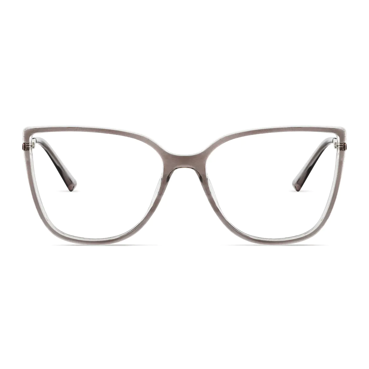 Oval Transparent Gray Eyeglasses