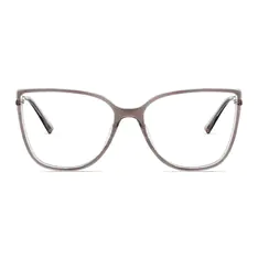 Oval Transparent Gray Eyeglasses