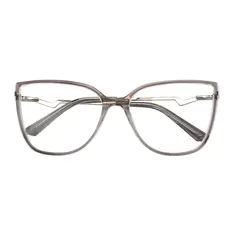 Oval Transparent Gray Eyeglasses