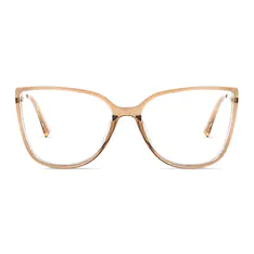 Oval Transparent Amber Eyeglasses