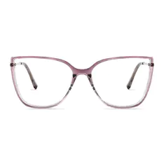 Oval Transparent Purple Eyeglasses