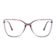 Oval Transparent Purple Eyeglasses