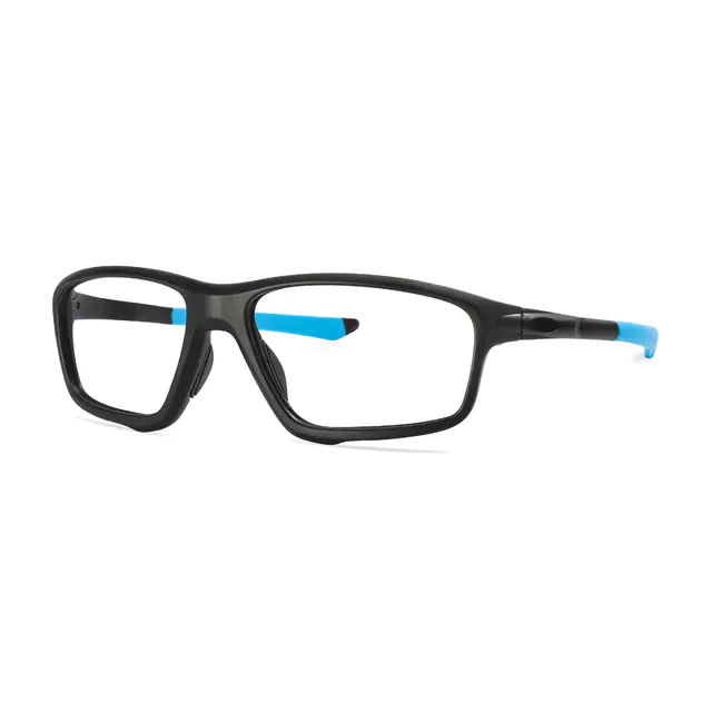 Rectangle Matte Black/Blue Sport Eyeglasses