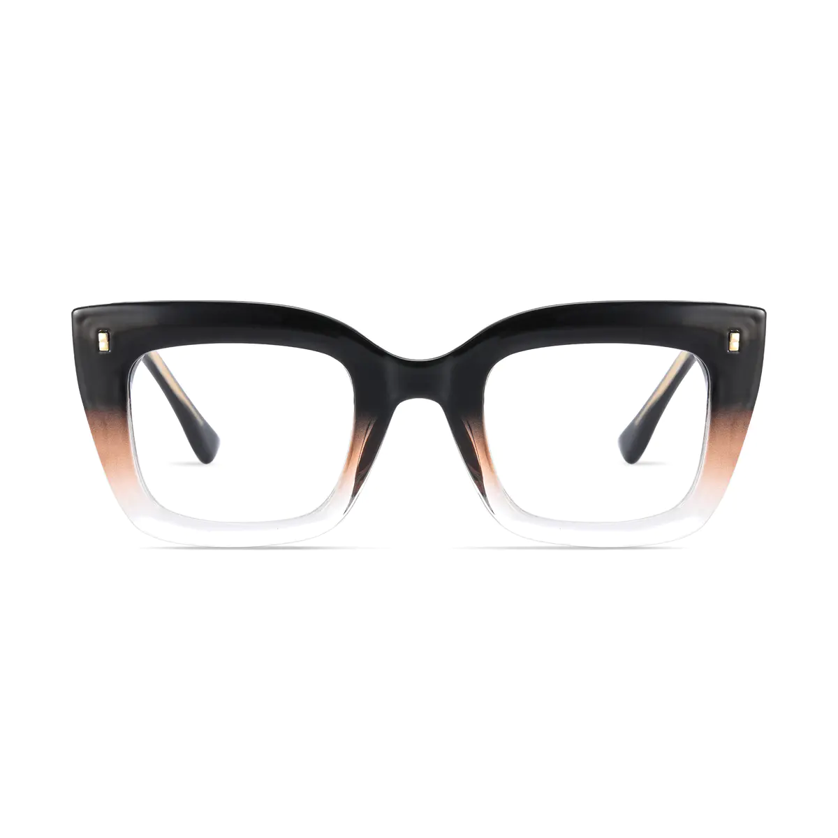 Cat-eye Transparent Brown Eyeglasses