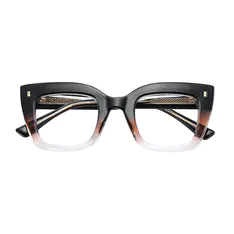Cat-eye Transparent Brown Eyeglasses