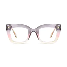 Cat-eye Transparent Gray Eyeglasses