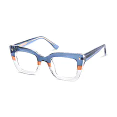 Cat-eye Transparent Blue Eyeglasses