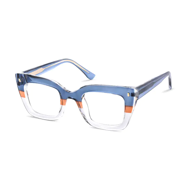 Cat-eye Transparent Blue Eyeglasses