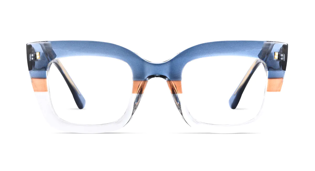 Cat-eye Transparent Blue Eyeglasses