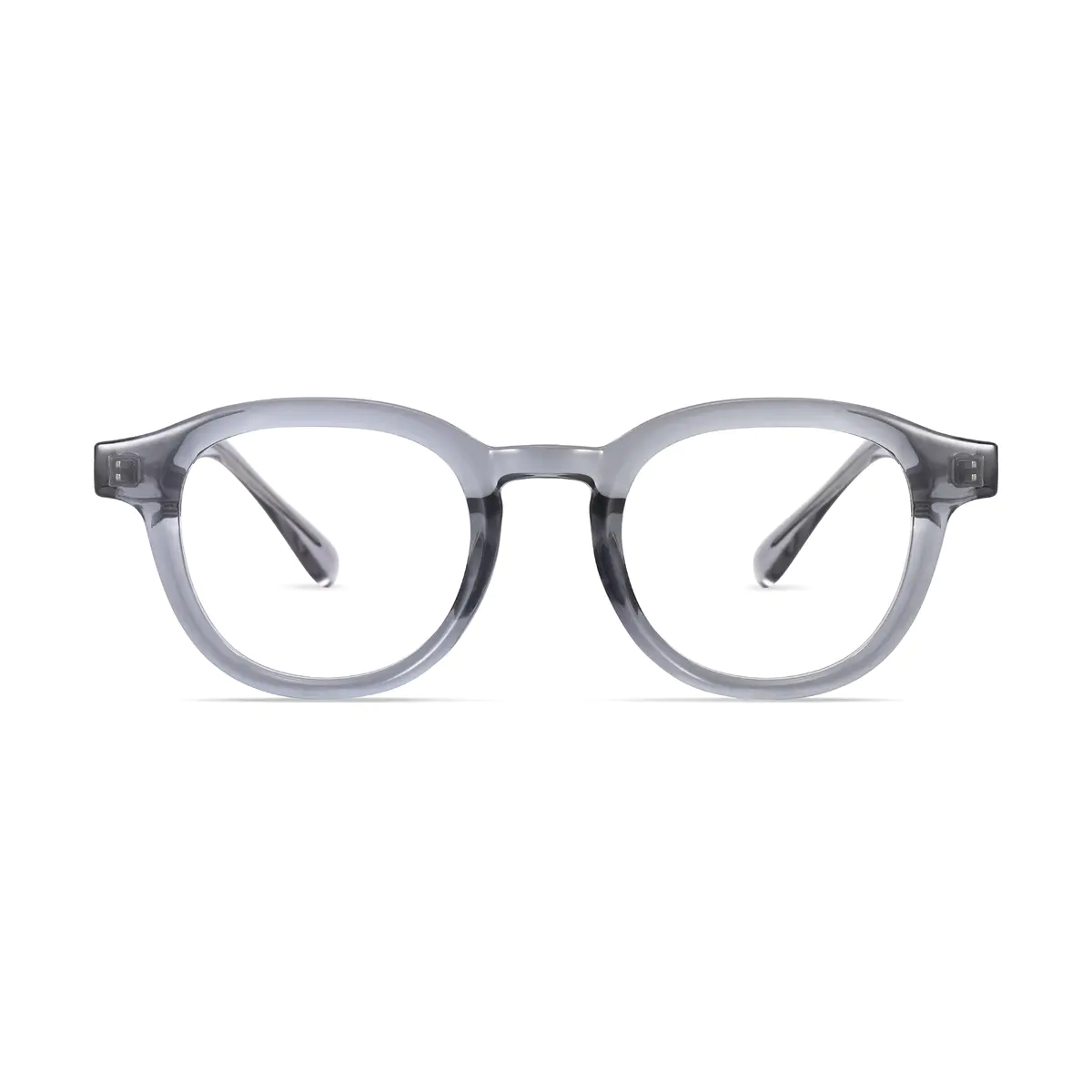 Oval Transparent Gray Eyeglasses